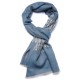 PALLA BLU, stola pashmina ricamata a mano in 100% cashmere