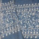 PALLA BLUE, hand-embroidered 100% cashmere pashmina stole