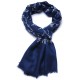 BIANCA NAVY, stola vera Pashmina 100% cashmere ricamata a mano