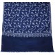 BIANCA NAVY, echte handbestickte Pashmina-Stola 100% Kaschmir