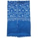 BIANCA TEAL BLUE, real pashmina 100% cashmere with handmade embroideries