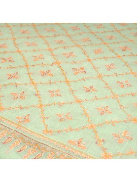 MIA CELADON, hand-embroidered 100% cashmere pashmina stole