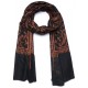 ASSIA BLACK, Real embroidered pashmina shawl 100% cashmere