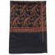 ASSIA BLACK, Real embroidered pashmina shawl 100% cashmere