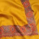 ELISA SAFFRON, hand-embroidered 100% cashmere pashmina shawl