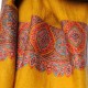 ELISA SAFFRON, hand-embroidered 100% cashmere pashmina shawl