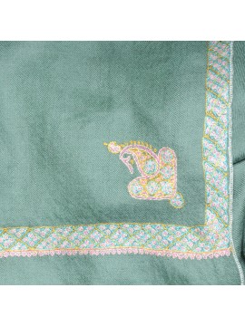 ASHLEY GREEN, hand-embroidered 100% cashmere pashmina shawl
