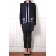 ASHLEY NAVY, scialle in pashmina ricamato a mano in 100% cashmere