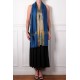 ZARI BLUE, Handwoven cashmere pashmina Stole and lurex