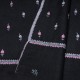 FLORIE BLACK, Real embroidered pashmina shawl 100% cashmere