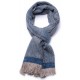 KORZOK  BLUE, handspun handwoven thick cashmere pashmina scarf