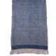 KORZOK BLEU, écharpe Pashmina épais 100% cachemire filé main