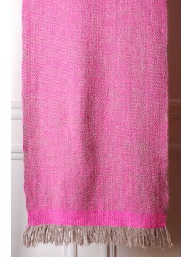 KORZOK PINK, handspun handwoven thick cashmere pashmina scarf