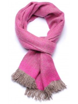 KORZOK PINK, handspun handwoven thick cashmere pashmina scarf