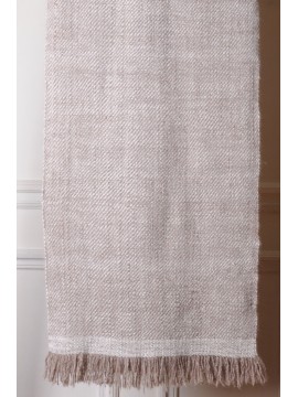 KORZOK BEIGE CLAIR, écharpe Pashmina épais 100% cachemire filé main