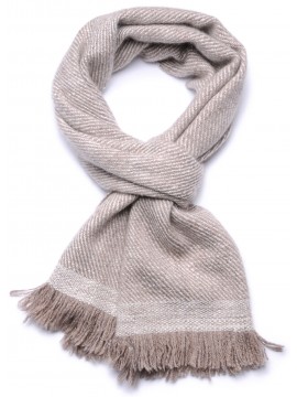 KORZOK BEIGE CLAIR, écharpe Pashmina épais 100% cachemire filé main