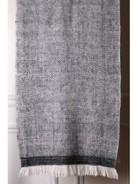 KORZOK GREY, handspun handwoven thick cashmere pashmina scarf