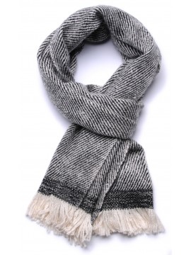 KORZOK GREY, handspun handwoven thick cashmere pashmina scarf