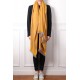 NYOMA YELLOW, handspun handwoven thick cashmere pashmina throw