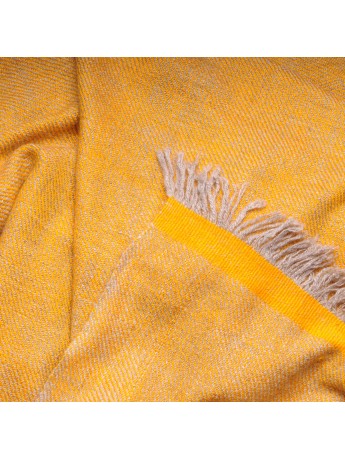 NYOMA GIALLO, plaid Pashmina spessa 100% cashmere filata a mano