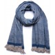 NYOMA INDIGO, halfdikke Pashmina sjaal 100% handgesponnen cashmere