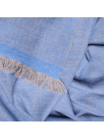 NYOMA BLUE, handspun handwoven thick cashmere pashmina shawl