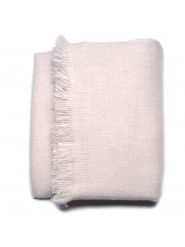 RUPSHU IVORY, handspun handwoven thick cashmere pashmina throw