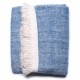 RUPSHU BLU, plaid Pashmina spessa 100% cashmere filata a mano