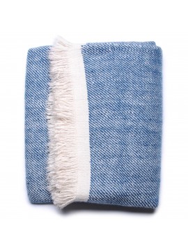 RUPSHU BLUE, handspun handwoven thick cashmere pashmina throw