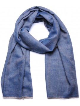 SWAN BLAUW, echte Pashmina sjaal 100% cashmere omkeerbaar