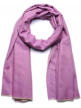 SWAN MAUVE, châle véritable Pashmina 100% cachemire réversible