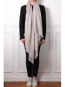 YANDER BEIGE CHIARO, scialle Pashmina in 100% cashmere filato a mano