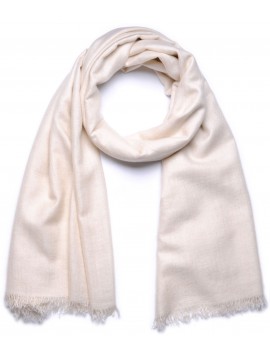 YANDER AVORIO, scialle Pashmina in 100% cashmere filato a mano