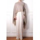 LINA BEIGE en GOUD, 100% cashmere handgeborduurde pashmina stola