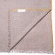 LINA BEIGE e ORO, stola vera Pashmina 100% cashmere ricamata a mano