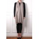 LINA BEIGE e BLANCO, stola vera Pashmina 100% cashmere ricamata a mano