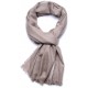 LINA BEIGE y BLANCO, estola pashmina 100% cachemira bordada a mano