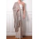 EMMA BEIGE, stola pashmina ricamata a mano in 100% cashmere