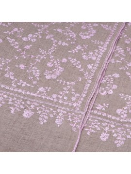 ZOE PINK, real pashmina 100% cashmere with handmade embroideries