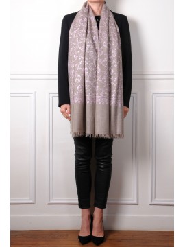 ZOE ROZE, echte Pashmina stola 100% cashmere met de hand geborduurd