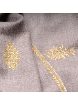 ALIA GOLD, real pashmina 100% cashmere with handmade embroideries