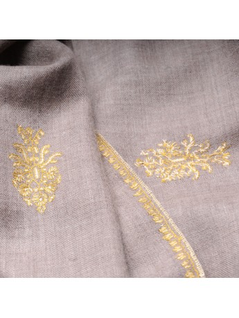 ALIA GOLD, real pashmina 100% cashmere with handmade embroideries