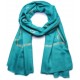 BETTY TURQUOISE, handgeborduurde 100% kasjmier pashmina sjaal