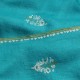 BETTY TURQUOISE, hand-embroidered 100% cashmere pashmina shawl