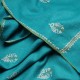 BETTY TURQUOISE, châle véritable pashmina 100% cachemire brodé main