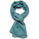 Echte rivierblauwe pashmina sjaal - 100% handgeweven cashmere