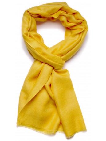 Vera pashmina 100% cashmere Stola giallo zafferano