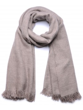 NYOMA BEIGE, halfdikke Pashmina sjaal 100% handgesponnen cashmere