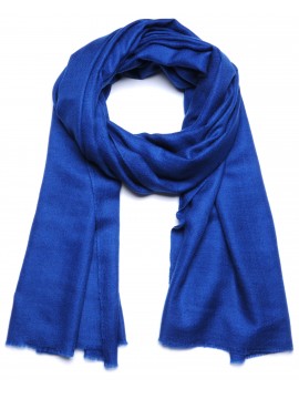 Pashmina Bleu cobalt - Châle 100% cachemire