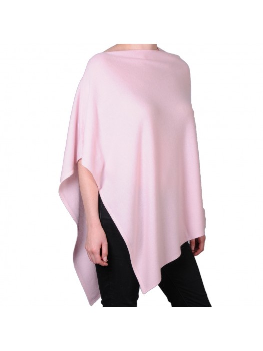 100% cashmere poncho light pink